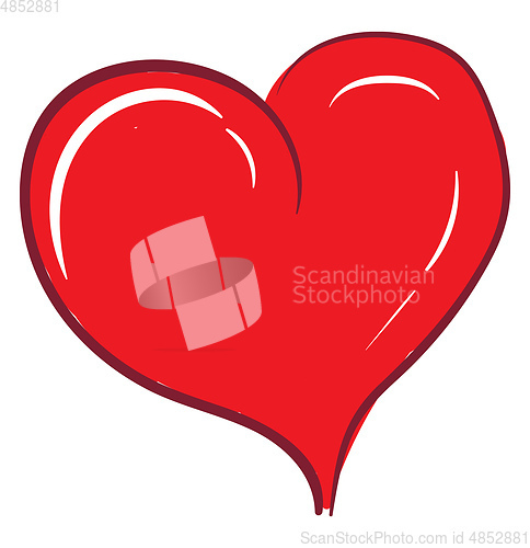 Image of Clipart of a curvy smart red heart vector or color illustration
