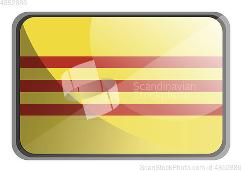 Image of Vector illustration of South Vietnam flag on white background.