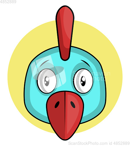 Image of Cartoon blue bird with red beak vector illustration on white bac