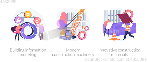 Image of Building contractors services abstract concept vector illustrations.