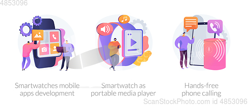 Image of Wearable devices abstract concept vector illustrations.