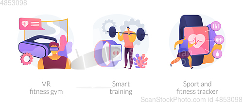 Image of Smart personal training technologies abstract concept vector illustrations.