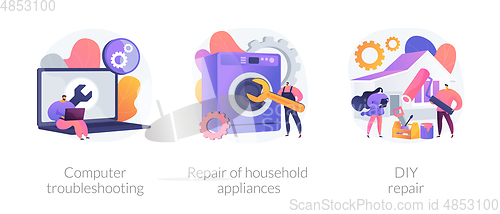 Image of Repair and maintenance services abstract concept vector illustrations.