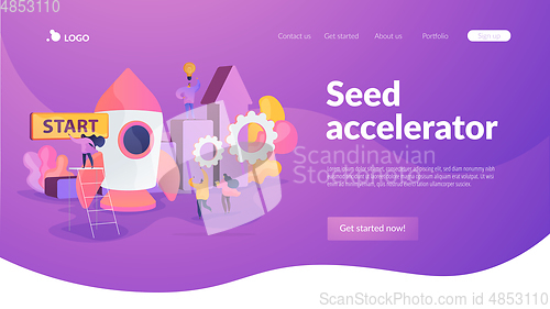 Image of Startup accelerator landing page template.