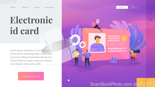 Image of Smart ID card landing page template.