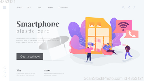 Image of Mobile phones card landing page template.