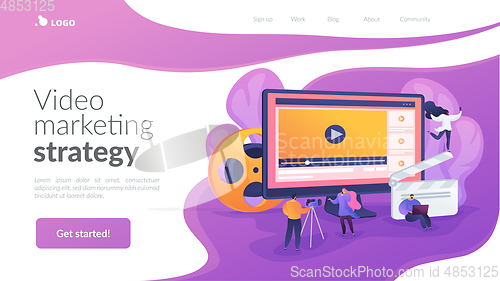Image of Video content marketing landing page template.