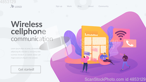 Image of Mobile phones card landing page template.