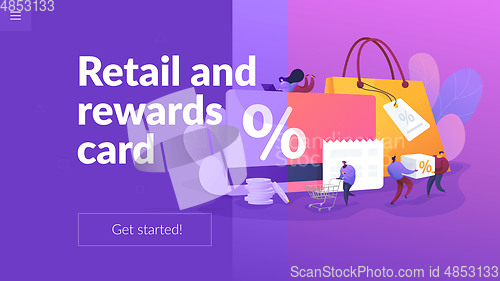 Image of Discount and loyalty card landing page template.