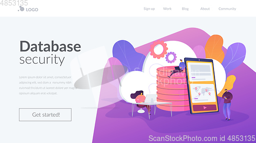 Image of Cloud storage landing page template.