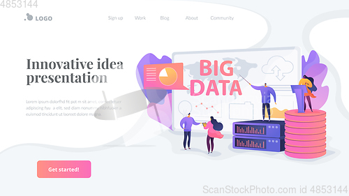 Image of Big data conference landing page template.