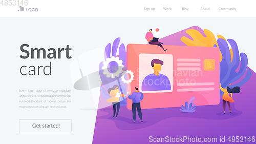 Image of Smart ID card landing page template.