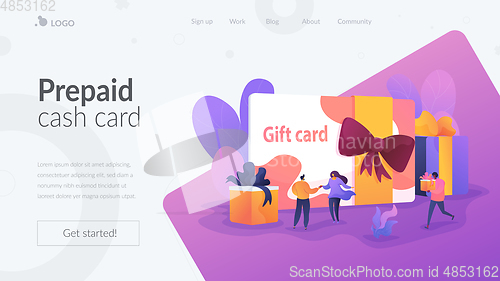 Image of Gift card landing page template.