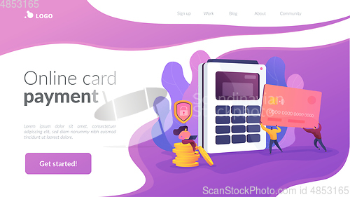 Image of Debit card landing page template.