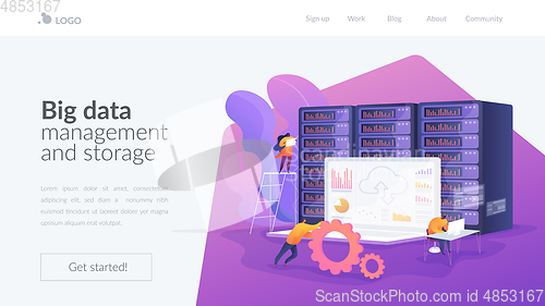Image of Big data developer landing page template.
