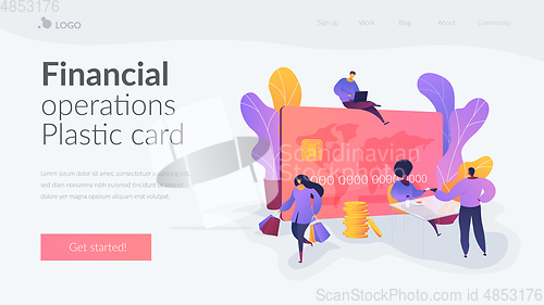 Image of Credit card landing page template.