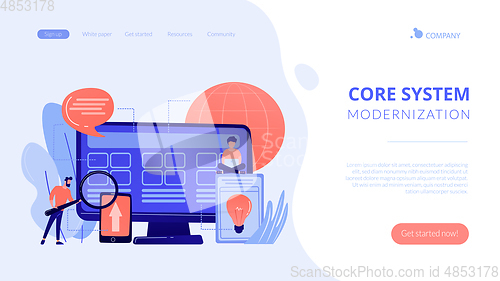 Image of Core system development concept landing page.