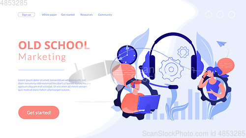 Image of Cold calling concept landing page.