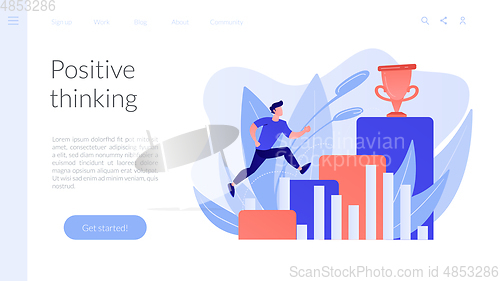 Image of On the way to success concept landing page.