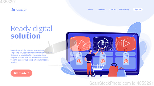 Image of Digital service marketplace concept landing page.