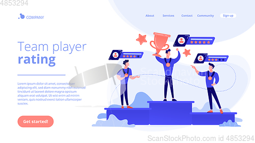 Image of Sports rating system concept landing page.