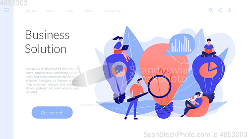 Image of Business solution concept landing page.