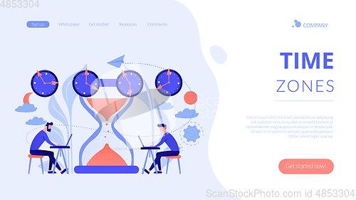 Image of Time zones concept landing page.