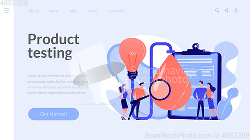 Image of Product testing concept landing page.