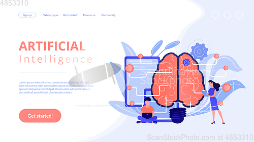 Image of Artificial intelligence concept landing page.