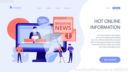 Image of Hot online information concept landing page