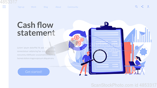 Image of Cash flow statement concept landing page.