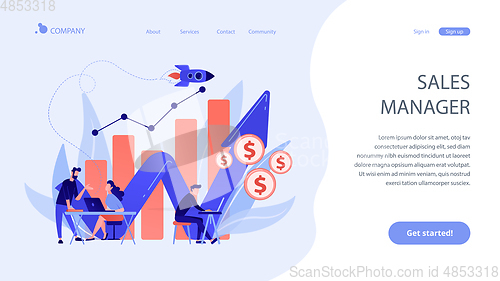 Image of Sales growth concept landing page.