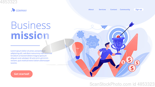 Image of Business mission concept landing page.