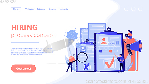 Image of Hiring employee concept landing page.