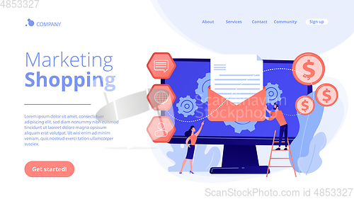 Image of Marketing automation system concept landing page.