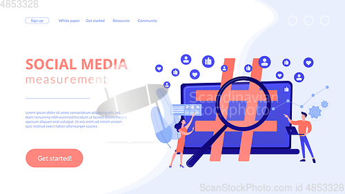Image of Social network monitoring concept landing page