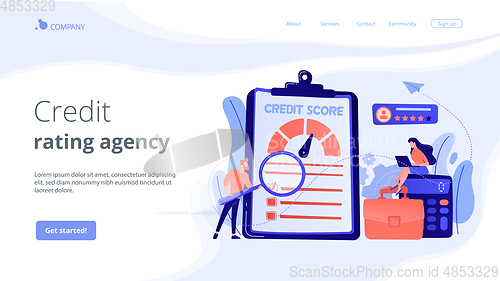 Image of Credit rating concept landing page.