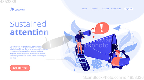 Image of Draw attention concept landing page.