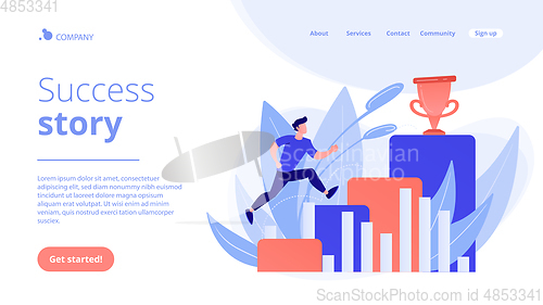 Image of On the way to success concept landing page.