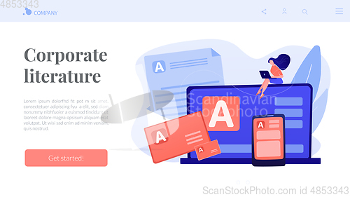 Image of Corporate literature concept landing page.