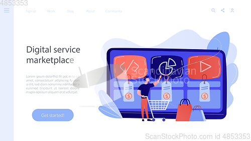 Image of Digital service marketplace concept landing page.