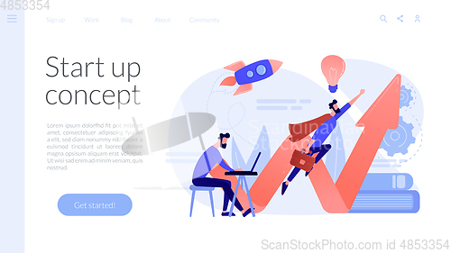 Image of Start up launch concept landing page.