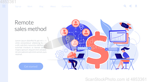 Image of Virtual sales concept landing page.