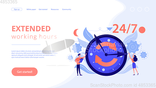 Image of 24 7 service concept landing page.