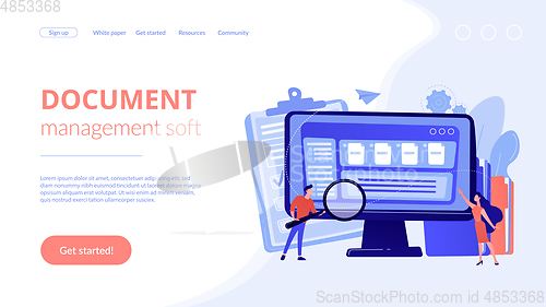 Image of Document management soft concept landing page.