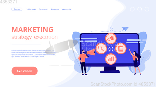 Image of Marketing campaign management concept landing page.