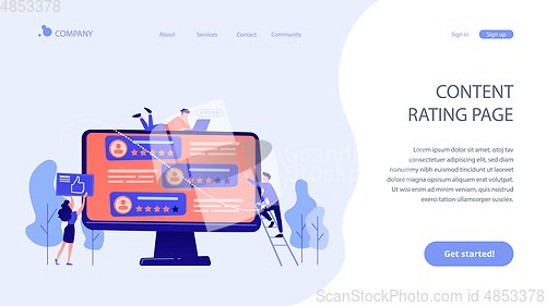 Image of Rating site concept landing page.