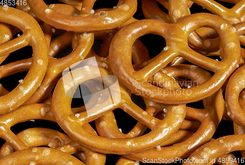 Image of small lye pretzels closeup