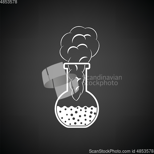 Image of Icon of chemistry bulb with reaction inside