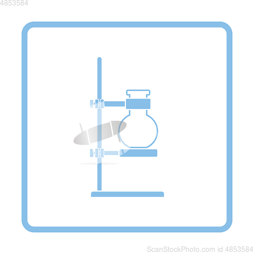 Image of Icon of chemistry flask griped in stand